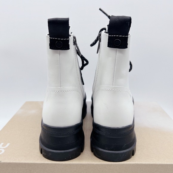 Ugg Sidnee Waterproof Platform Lace Up Combat Boots Shearling White Leather US 6 - Picture 9 of 14